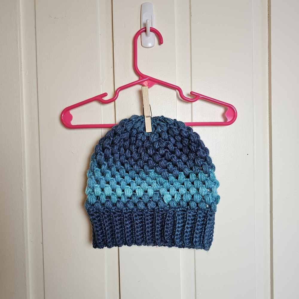 Blue and Teal crochet women's Beanie